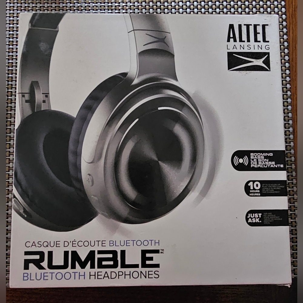 Altec Lansing Rumble Bluetooth Headphones, 10 Hour Battery.